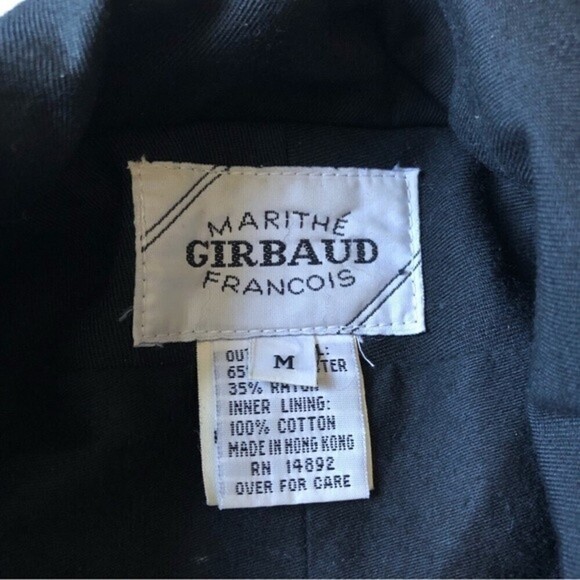 𝅺80s Marithe Francois Girbaud Military Jacket Blazer Black Grunge Mens M - Picture 6 of 13